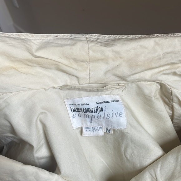 French Connection Compulsive Vintage Floral Cream Cotton Oversized Blazer Size M - Picture 10 of 11